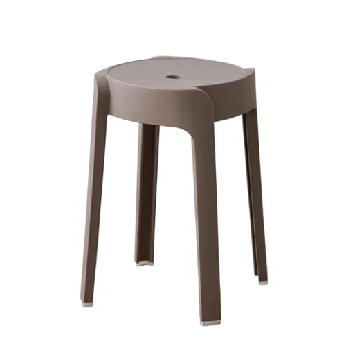 JINBIXIANGDJKS Kunststoff Haushalts Runden Hocker Einfache Stapelbar Esstisch Hochstuhl(Brown) von JINBIXIANGDJKS