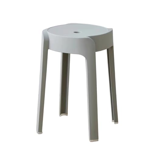 JINBIXIANGDJKS Kunststoff Haushalts Runden Hocker Einfache Stapelbar Esstisch Hochstuhl(Gray) von JINBIXIANGDJKS