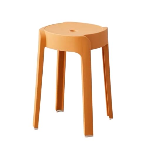 JINBIXIANGDJKS Kunststoff Haushalts Runden Hocker Einfache Stapelbar Esstisch Hochstuhl(Orange) von JINBIXIANGDJKS