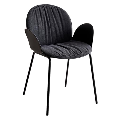 JINBIXIANGDJKS Leichter, Luxuriöser, Moderner, Schlichter Blütenblattstuhl Im Home-Café-Design(Black) von JINBIXIANGDJKS