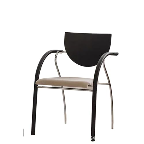 JINBIXIANGDJKS Leichter Luxus-Mode-einfaches Design Home Dining Chair Freizeit Retro Sessel(Black) von JINBIXIANGDJKS