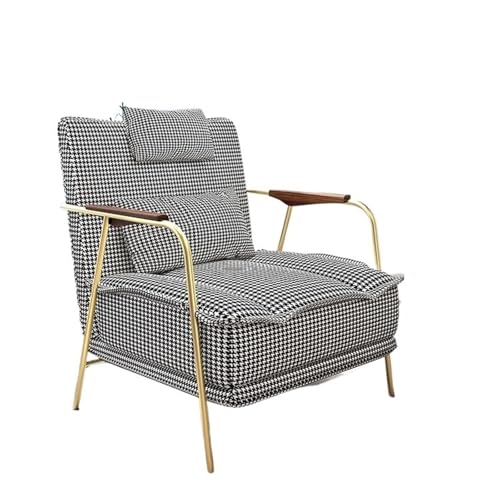 JINBIXIANGDJKS Leichter Luxus-Sofastuhl for Zuhause, Wohnzimmer, Einzelner Fauler Freizeitstuhl(Houndstooth) von JINBIXIANGDJKS