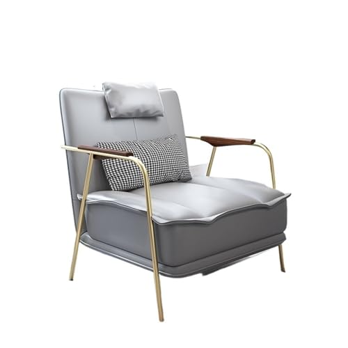 JINBIXIANGDJKS Leichter Luxus-Sofastuhl for Zuhause, Wohnzimmer, Einzelner Fauler Freizeitstuhl(Light Gray) von JINBIXIANGDJKS