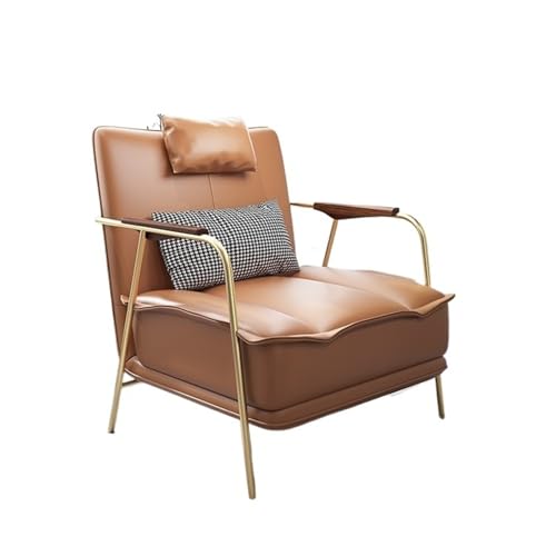 JINBIXIANGDJKS Leichter Luxus-Sofastuhl for Zuhause, Wohnzimmer, Einzelner Fauler Freizeitstuhl(Orange) von JINBIXIANGDJKS
