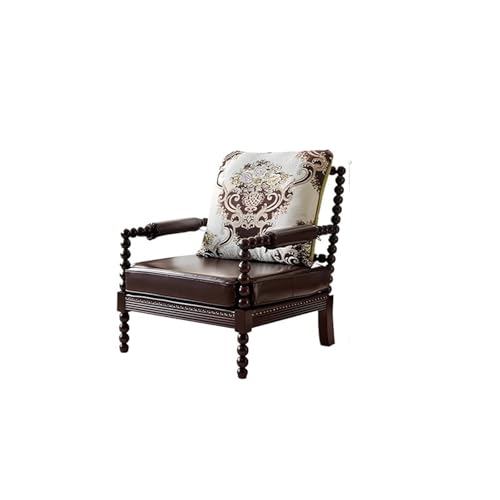 JINBIXIANGDJKS Licht Luxus Einzel Sofa Stuhl Retro Hause Wohnzimmer Faul Freizeit Stuhl(Chocolate) von JINBIXIANGDJKS