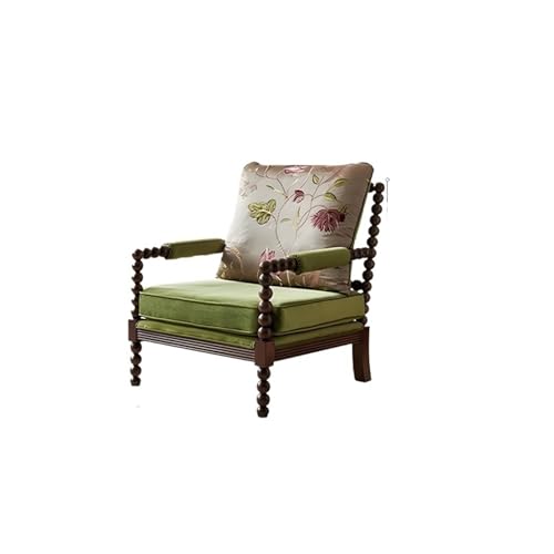 JINBIXIANGDJKS Licht Luxus Einzel Sofa Stuhl Retro Hause Wohnzimmer Faul Freizeit Stuhl(Green) von JINBIXIANGDJKS