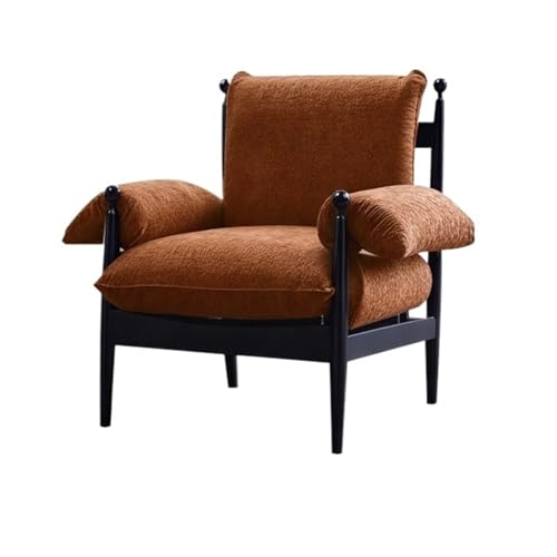 JINBIXIANGDJKS Massivholz Einzeldesign Wohnzimmer Empfang Sofa Stuhl(Orange) von JINBIXIANGDJKS