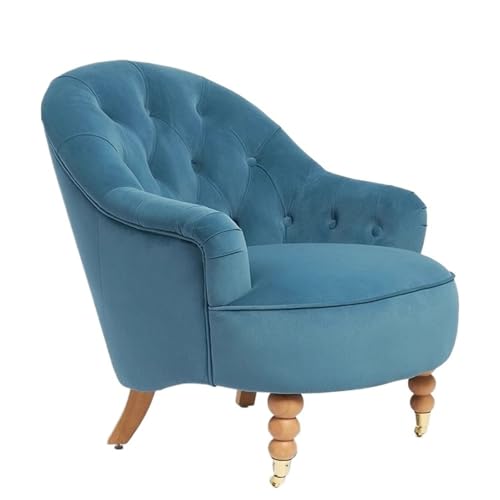JINBIXIANGDJKS Massivholz Einzelsofa Freizeitstuhl Einfache Samt Verhandlungstreffen(Blue) von JINBIXIANGDJKS