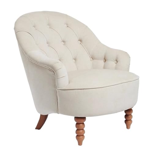 JINBIXIANGDJKS Massivholz Einzelsofa Freizeitstuhl Einfache Samt Verhandlungstreffen(Off-White) von JINBIXIANGDJKS