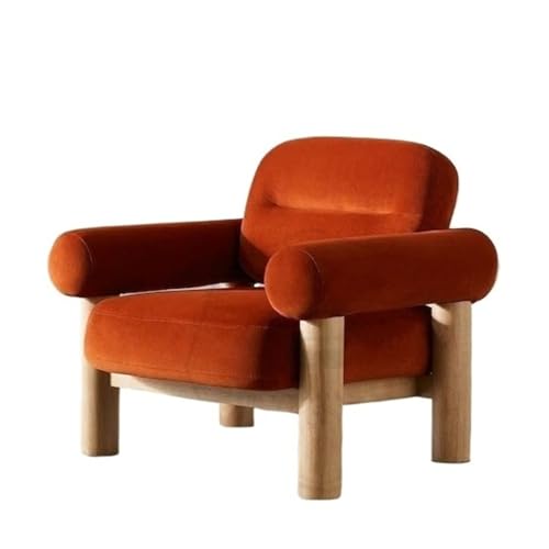 JINBIXIANGDJKS Massivholz Einzelsofa Stuhl Home Wohnzimmer Freizeit Mode Einfaches Design(Orange) von JINBIXIANGDJKS