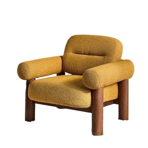 JINBIXIANGDJKS Massivholz Einzelsofa Stuhl Home Wohnzimmer Freizeit Mode Einfaches Design(Yellow) von JINBIXIANGDJKS