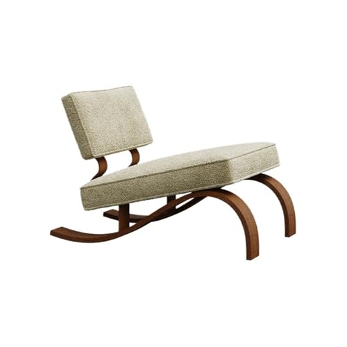 JINBIXIANGDJKS Massivholz Einzelsofa Stuhl Wohnzimmer Home Einfache Mode-Design Freizeitstuhl(Beige) von JINBIXIANGDJKS