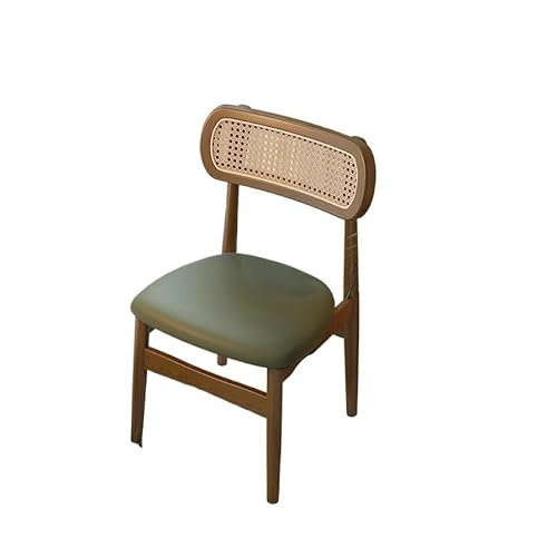 JINBIXIANGDJKS Massivholz Esstisch Und Stuhl Rückenlehne Retro Restaurant Soft Cover(Natural Wood,Green) von JINBIXIANGDJKS