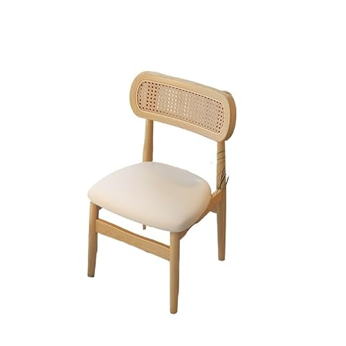 JINBIXIANGDJKS Massivholz Esstisch Und Stuhl Rückenlehne Retro Restaurant Soft Cover(Walnut,White) von JINBIXIANGDJKS