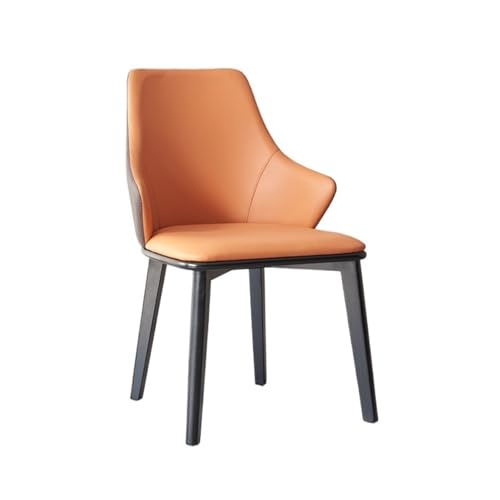 JINBIXIANGDJKS Massivholz Esszimmerstuhl, Moderner, Leichter Luxus, for Zuhause, Freizeit, Rückenlehne Und Armlehne(Orange) von JINBIXIANGDJKS