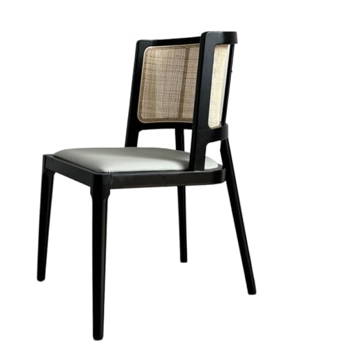JINBIXIANGDJKS Massivholz Esszimmerstuhl Club Retro Softpack Esszimmerstuhl Home Rückenlehne Stuhl(Black) von JINBIXIANGDJKS