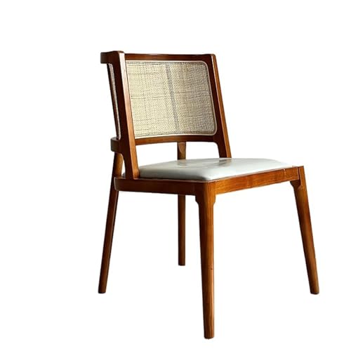 JINBIXIANGDJKS Massivholz Esszimmerstuhl Club Retro Softpack Esszimmerstuhl Home Rückenlehne Stuhl(Teak) von JINBIXIANGDJKS