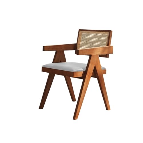 JINBIXIANGDJKS Massivholz Esszimmerstuhl Einfache Rückenlehne Rattan Lässig Einfache Mode-Design(Walnut) von JINBIXIANGDJKS