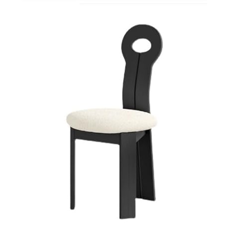 JINBIXIANGDJKS Massivholz Esszimmerstuhl Home Rückenlehne Design Restaurant Stoffhocker(Black) von JINBIXIANGDJKS