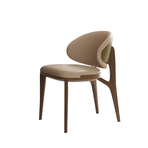 JINBIXIANGDJKS Massivholz Esszimmerstuhl Licht Luxus Modernen Home Rückenlehne Café Verhandlungsstuhl(Brown) von JINBIXIANGDJKS
