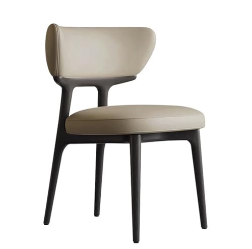 JINBIXIANGDJKS Massivholz Esszimmerstuhl Schlichter Leichter Luxus High-End-Design Rückenlehne Restauranthocker(Khaki) von JINBIXIANGDJKS