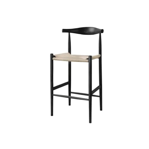 JINBIXIANGDJKS Massivholz Geflochtenen Seil Barhocker Bar Café Modernes Schlichtes Design(Black,L) von JINBIXIANGDJKS