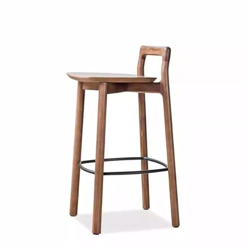 JINBIXIANGDJKS Massivholz Home Rückenlehne Modernes Schlichtes Design Hochstuhl Bar Barhocker(Brown) von JINBIXIANGDJKS