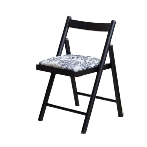 JINBIXIANGDJKS Massivholz Klappstuhl Home Rückenlehne Esszimmerstuhl Stilvolle Schlichte Design Sofastuhl(Black) von JINBIXIANGDJKS
