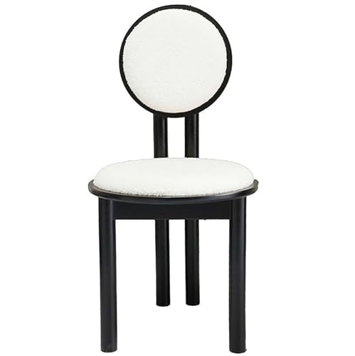 JINBIXIANGDJKS Massivholz Softpack Esszimmerstuhl Rückenlehne Dressing Retro Home(Black) von JINBIXIANGDJKS