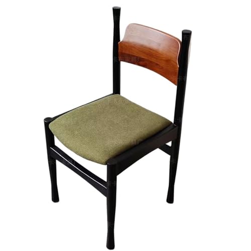 JINBIXIANGDJKS Massivholzstuhl Home Rückenlehne Esstisch Stuhl Retro Softpack Restaurant(Green) von JINBIXIANGDJKS