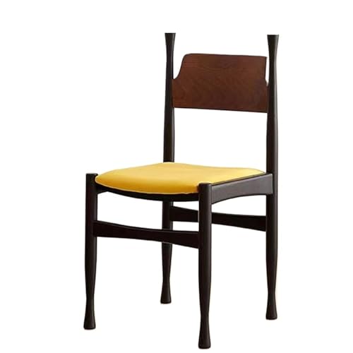 JINBIXIANGDJKS Massivholzstuhl Home Rückenlehne Esstisch Stuhl Retro Softpack Restaurant(Yellow) von JINBIXIANGDJKS