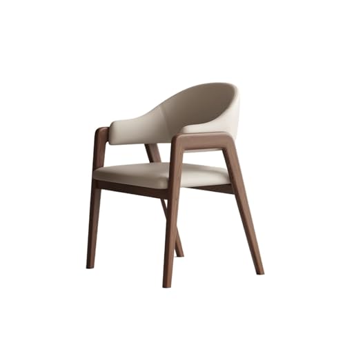 JINBIXIANGDJKS Minimalistischer Esszimmerstuhl Aus Massivholz Mit Armlehnen for Zuhause, Restaurant Und Freizeit(Khaki) von JINBIXIANGDJKS