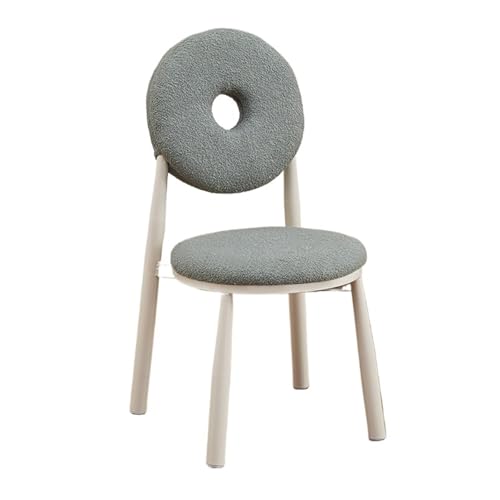 JINBIXIANGDJKS Mode Donut Esszimmerstuhl Creme Stil Einfache Restaurant Schlafzimmer Balkon Stuhl(Gray) von JINBIXIANGDJKS
