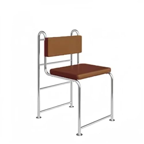 JINBIXIANGDJKS Mode Einfache Design Edelstahl Esszimmer Wohnzimmer Studie Zimmer Rückenlehne Stuhl(Brown) von JINBIXIANGDJKS