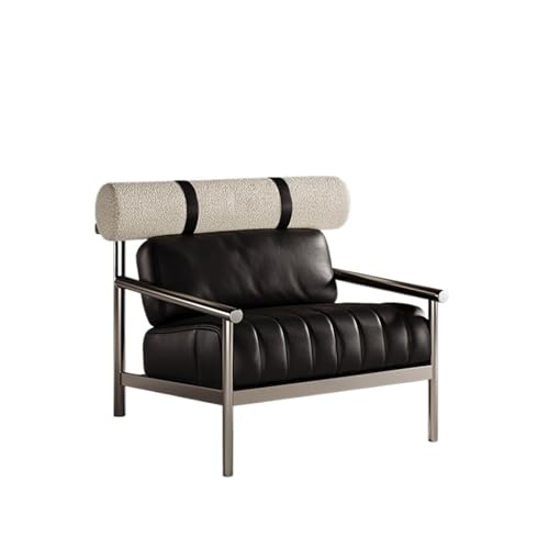 JINBIXIANGDJKS Mode Einfache Design Einzigen Sofa Stuhl Metall Freizeit Liege(Black) von JINBIXIANGDJKS