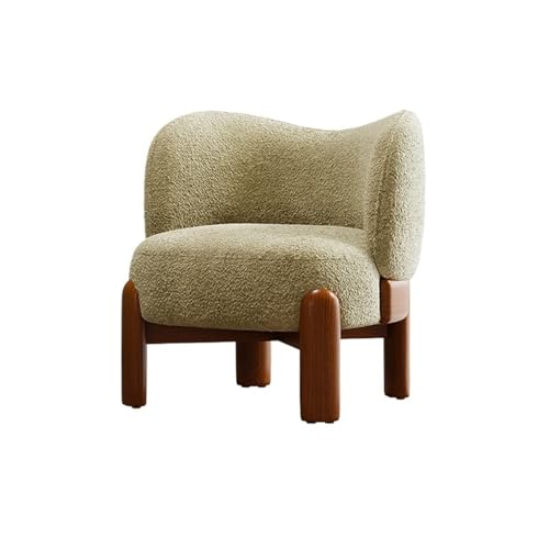 JINBIXIANGDJKS Mode Einfache Design Massivholz Sofa Stuhl Balkon Freizeit Wohnzimmer Schlafzimmer Einzigen Sofa Stuhl(Apricot) von JINBIXIANGDJKS