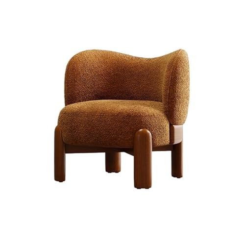 JINBIXIANGDJKS Mode Einfache Design Massivholz Sofa Stuhl Balkon Freizeit Wohnzimmer Schlafzimmer Einzigen Sofa Stuhl(Caramel) von JINBIXIANGDJKS