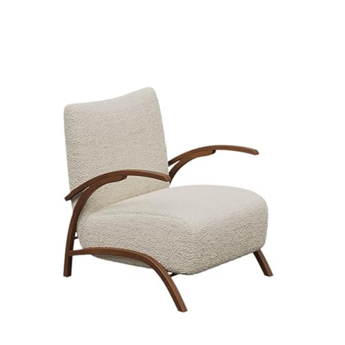 JINBIXIANGDJKS Mode Einfache Design Retro Freizeit Stuhl Wohnzimmer Einzigen Sofa Stuhl(White) von JINBIXIANGDJKS