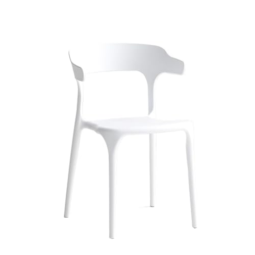 JINBIXIANGDJKS Mode Einfaches Design Kunststoff Esszimmerstuhl Home Freizeit Café Esszimmerstuhl(White) von JINBIXIANGDJKS