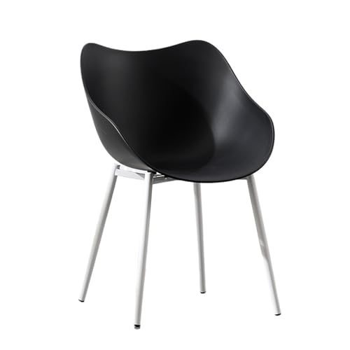 JINBIXIANGDJKS Mode Rückenlehne Hocker Casual Restaurant Esszimmerstuhl Einfaches Design(BlackWhitelegs) von JINBIXIANGDJKS