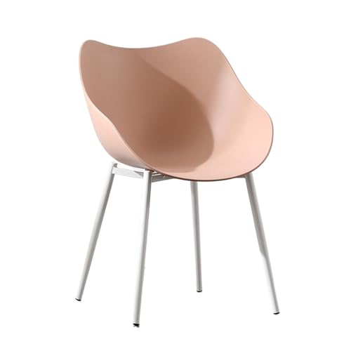 JINBIXIANGDJKS Mode Rückenlehne Hocker Casual Restaurant Esszimmerstuhl Einfaches Design(PinkWhiteLegs) von JINBIXIANGDJKS