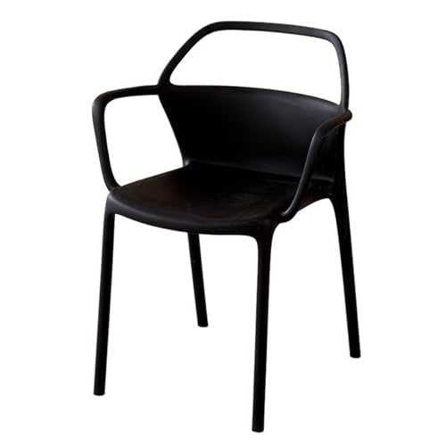 JINBIXIANGDJKS Moderne Einfache Hause Kunststoff Rückenlehne Stapelbar Freizeit Wohnzimmer Outdoor Restaurant Stuhl Cafe(Black) von JINBIXIANGDJKS