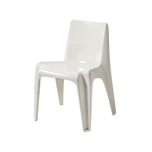 JINBIXIANGDJKS Moderne Einfache Stapelbar Freizeit Verdickt Esszimmerstuhl Restaurant Cafe Rückenlehne Stuhl(White) von JINBIXIANGDJKS