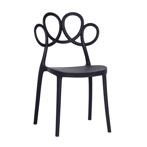 JINBIXIANGDJKS Moderner, Schlichter Restaurantstuhl Mit Kunststoffrückenlehne, Home-Mode-Kaffeestuhl(Black) von JINBIXIANGDJKS