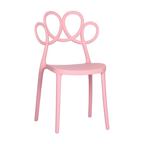 JINBIXIANGDJKS Moderner, Schlichter Restaurantstuhl Mit Kunststoffrückenlehne, Home-Mode-Kaffeestuhl(Pink) von JINBIXIANGDJKS