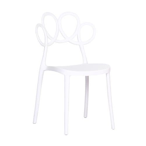 JINBIXIANGDJKS Moderner, Schlichter Restaurantstuhl Mit Kunststoffrückenlehne, Home-Mode-Kaffeestuhl(White) von JINBIXIANGDJKS