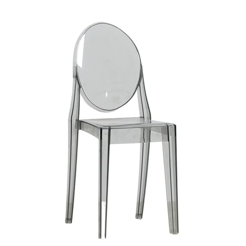 JINBIXIANGDJKS Moderner Einfacher Esszimmerstuhl Aus Kunststoff Mit Transparenter Rückenlehne Aus Acryl(Gray) von JINBIXIANGDJKS