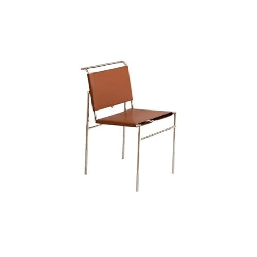 JINBIXIANGDJKS Moderner Minimalistischer Esszimmerstuhl Mit Rückenlehne Und Barstuhl, Leichter Luxusstuhl(Orange) von JINBIXIANGDJKS