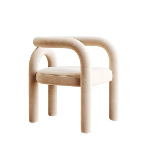 JINBIXIANGDJKS Modernes Minimalistisches Design Wohnzimmer Sofa Schlafzimmer Einzel Freizeit Licht Luxus Esszimmerstuhl(Beige) von JINBIXIANGDJKS