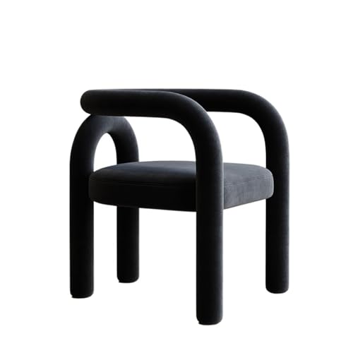 JINBIXIANGDJKS Modernes Minimalistisches Design Wohnzimmer Sofa Schlafzimmer Einzel Freizeit Licht Luxus Esszimmerstuhl(Black) von JINBIXIANGDJKS